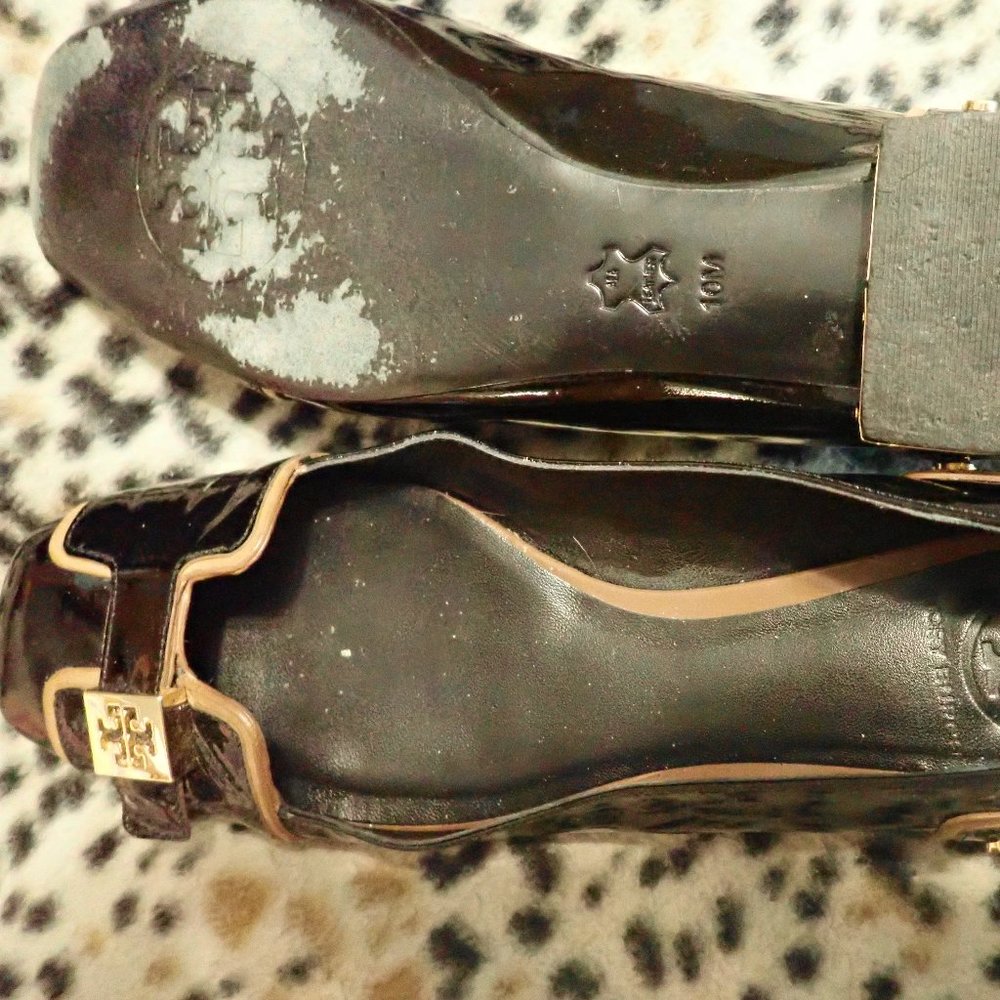 Torey burch gently used black patent - 10